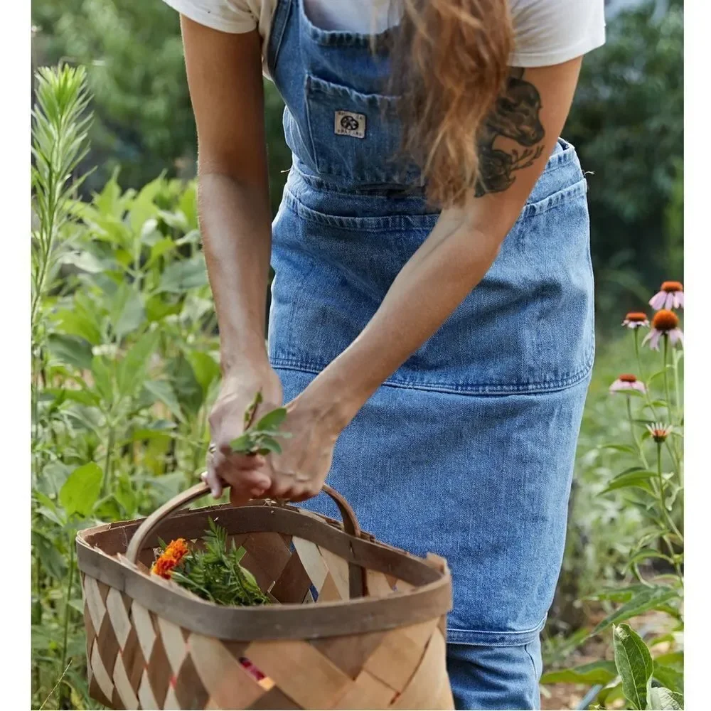 Premium Denim Chef Construction Gardening Cooking Grill Cotton Apron